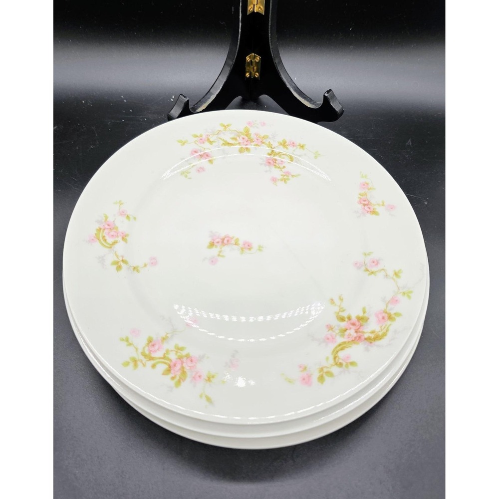 Set/4 Antique Haviland Limoges Dinner Plate Pink Rose 9.25" France